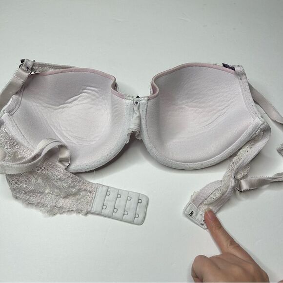 Victoria's Secret Pink Underwire Bra 34D Lace Detail lined Demi - Picture 5 of 6